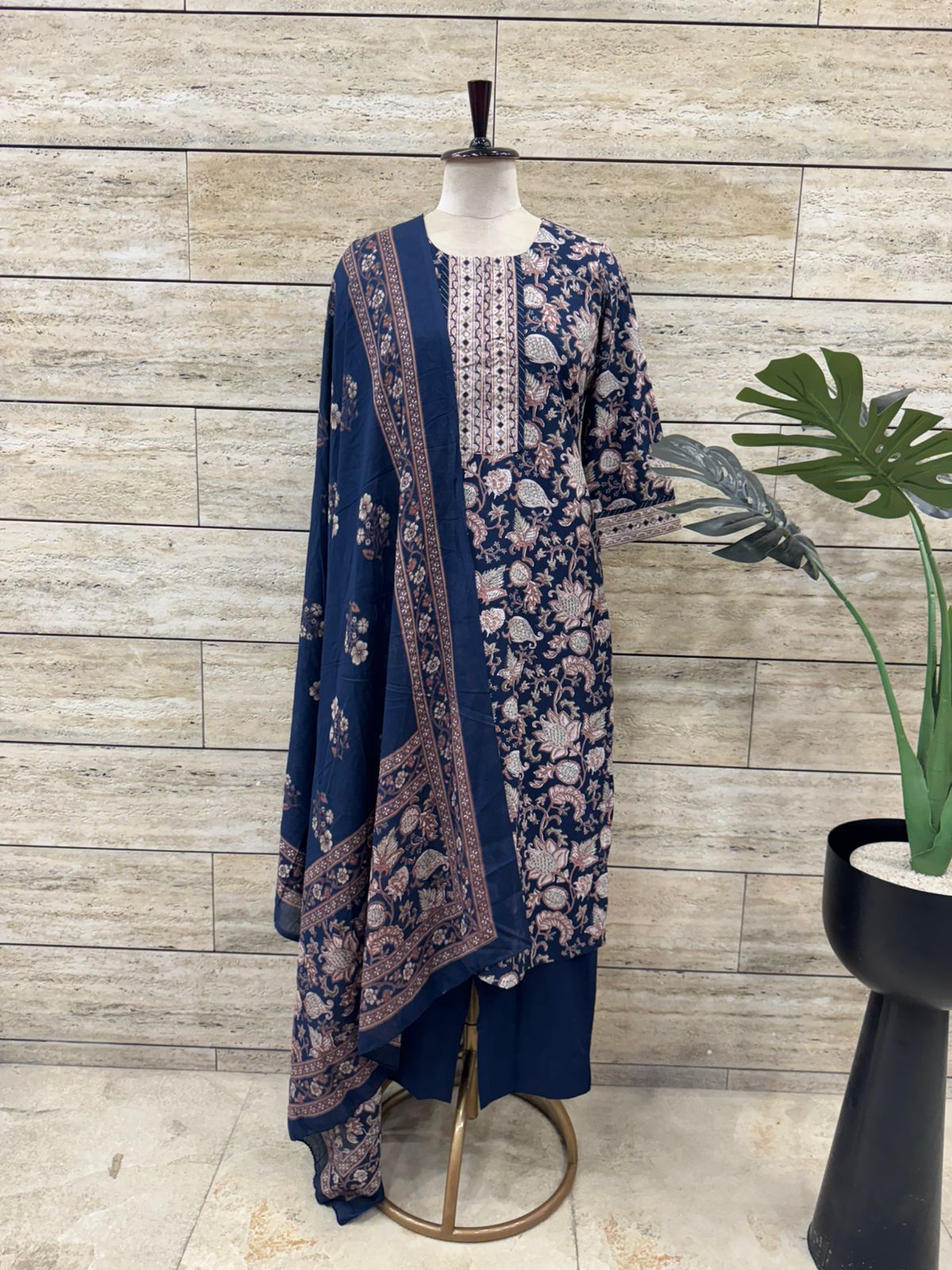 Pure Cotton Three Piece Dupatta Set
