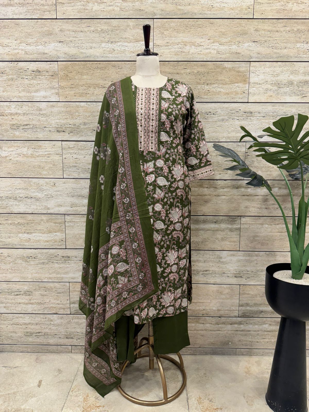 Pure Cotton Three Piece Dupatta Set