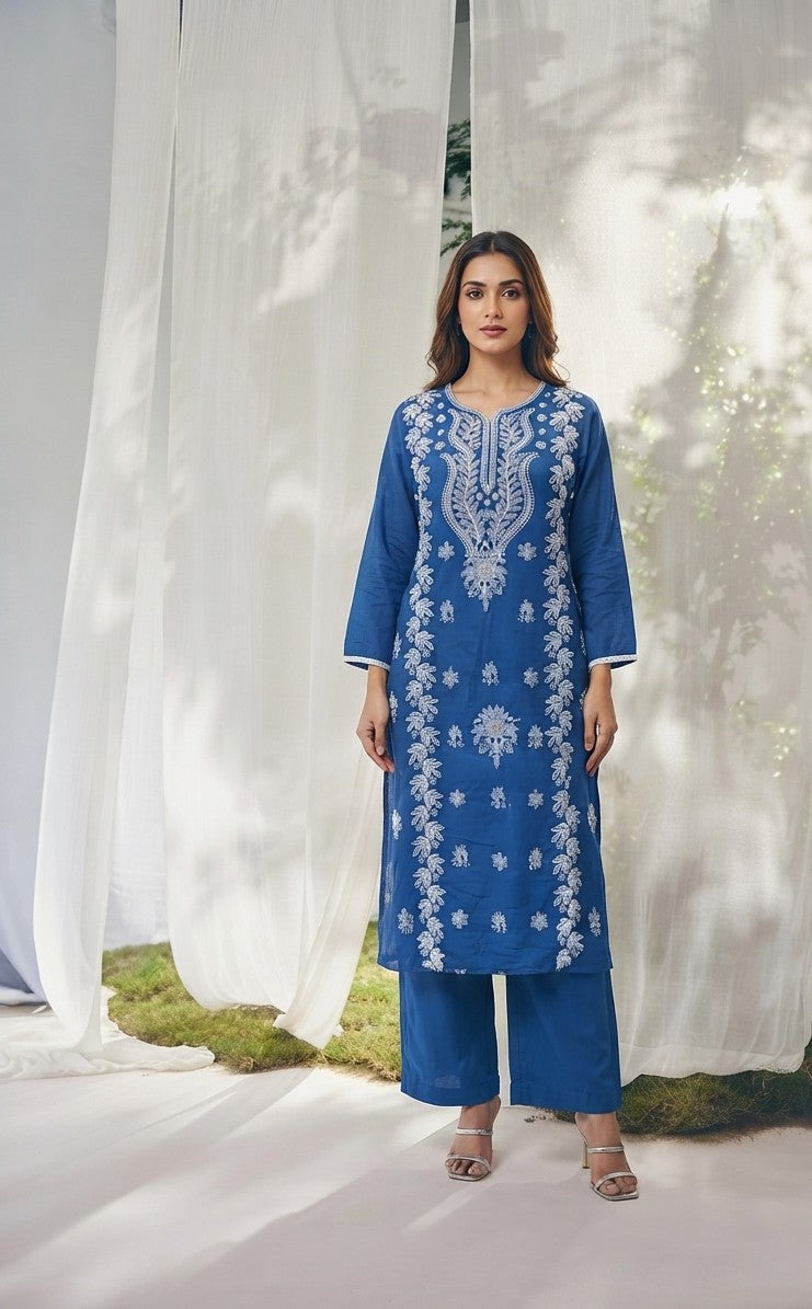 Pure  Mul Cotton  Dupatta Set With Lining