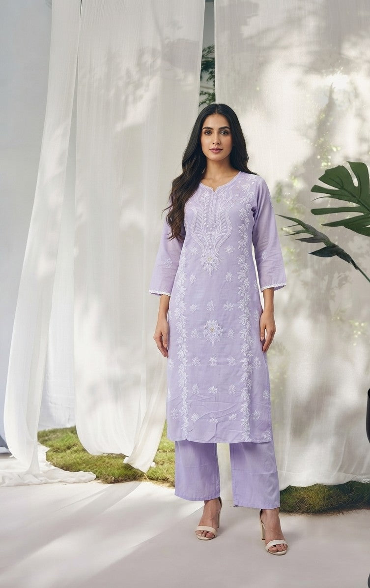 Pure  Mul Cotton  Dupatta Set With Lining
