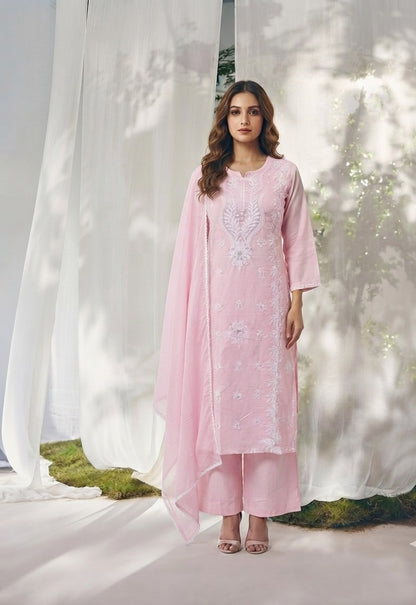 Pure  Mul Cotton  Dupatta Set With Lining