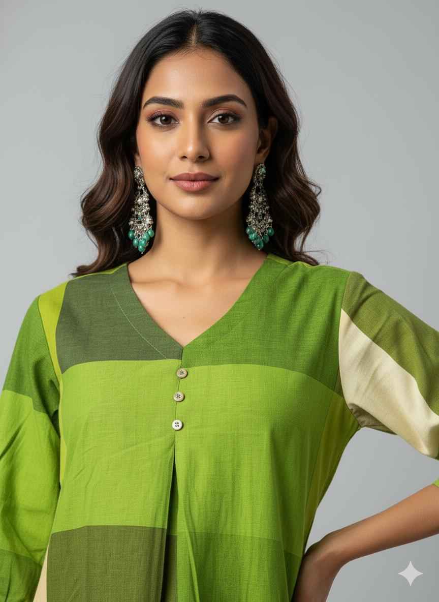 Handloom Cotton A Line Pant Set PS062