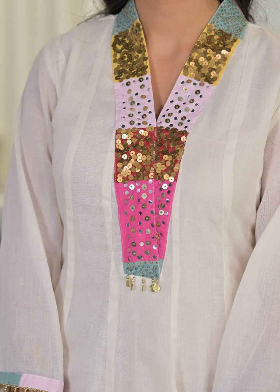 Pure Mul Cotton Anarkali Dupatta Set
