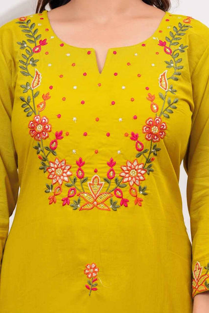 Pure cotton dupatta set with embroidery CS0272