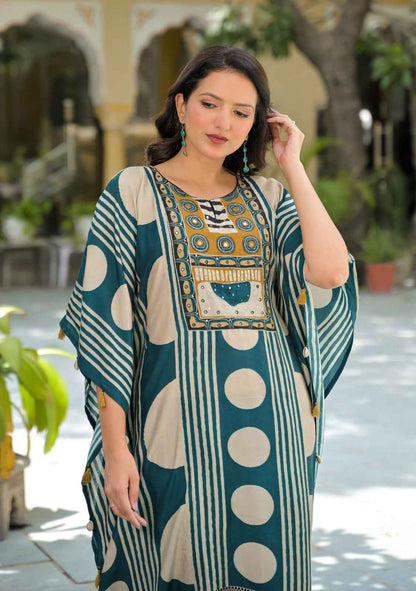 Premium  Muslin Printed Kaftan