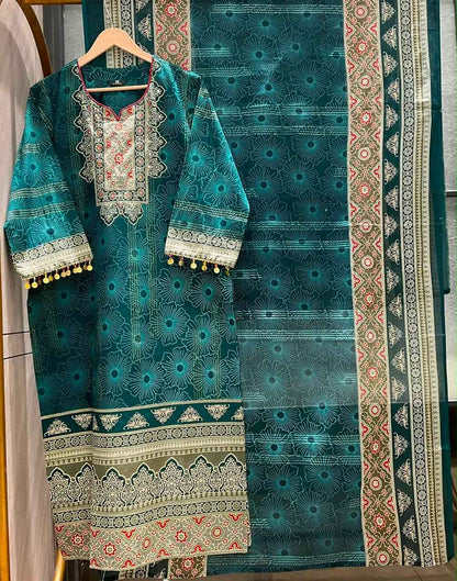 Pure cotton dupatta set CS0308