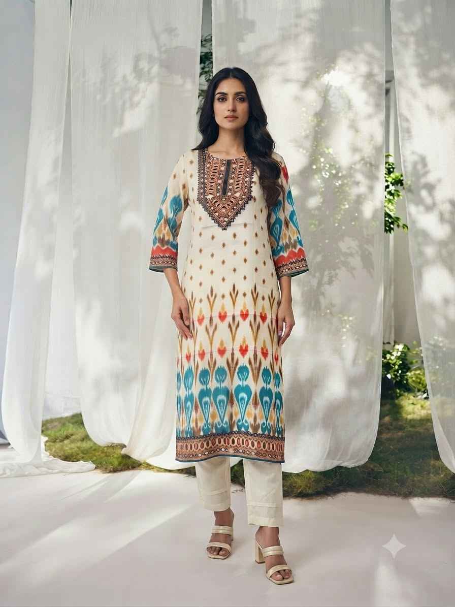 Premium muslin Silk Dupatta Set