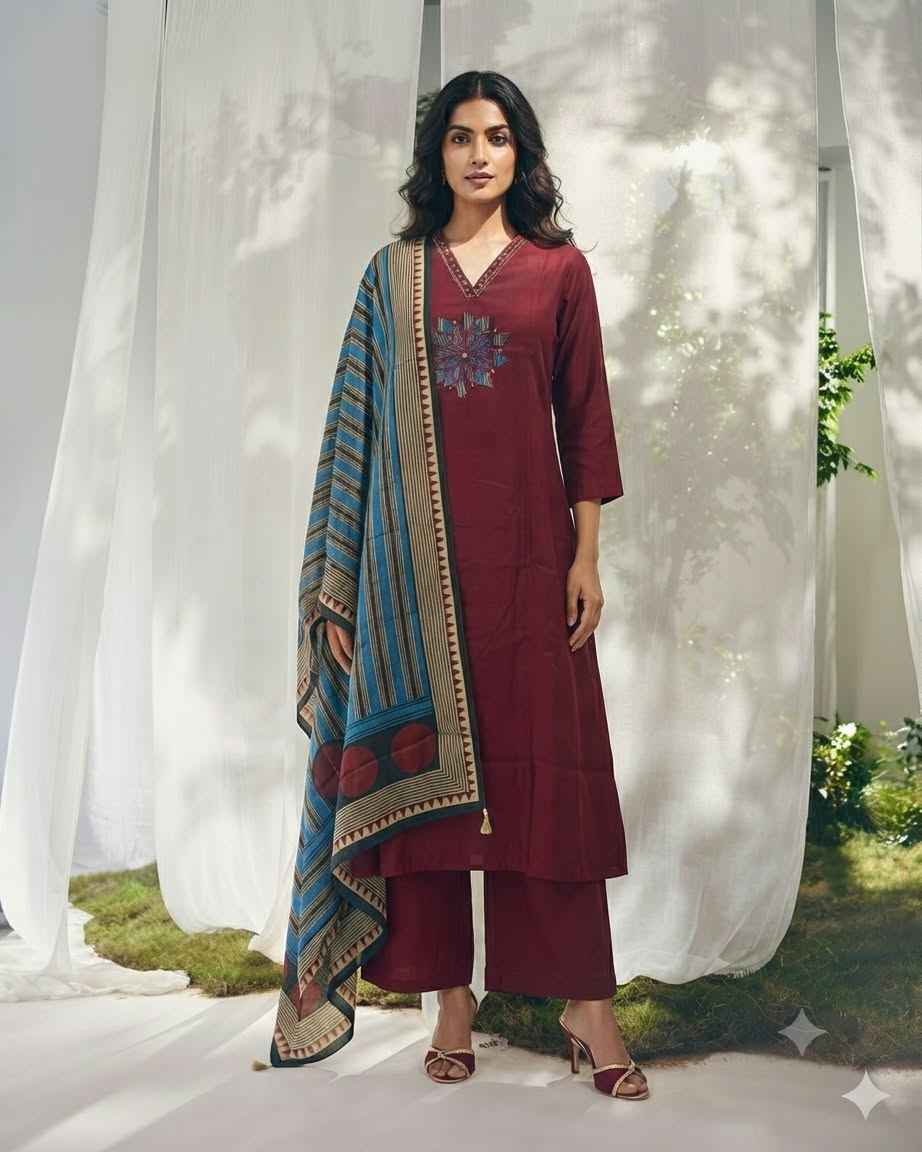 Premium Chanderi Silk Dupatta Set