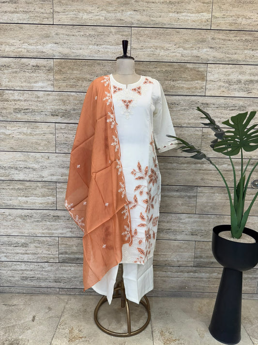 Mul Chanderi With Inner With Applique Work MLC29