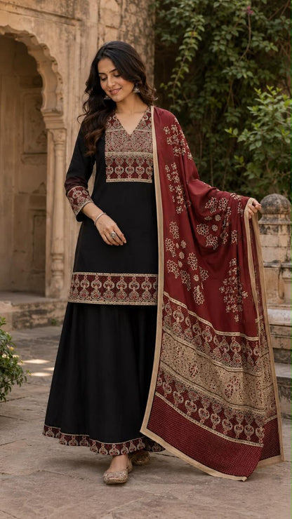 Pure cotton divider dupatta set