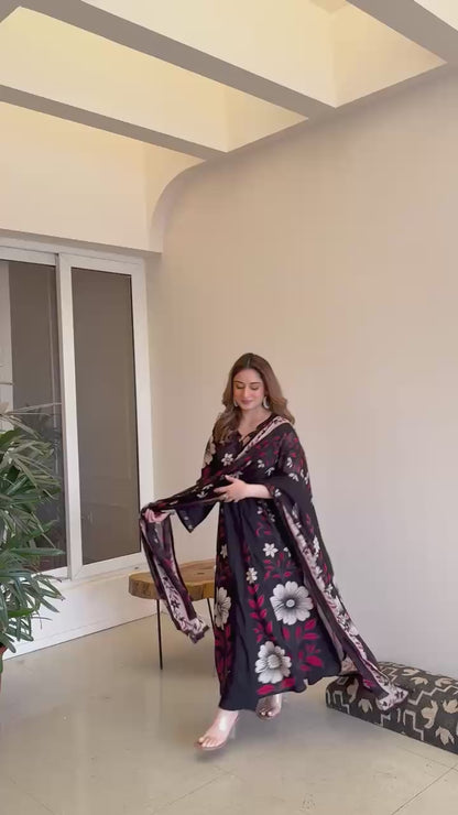 Anarkali Dupatta Set in Cotton Fabric CS0348
