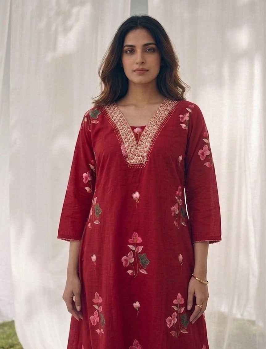 Pure Cotton Three Piece Dupatta Set