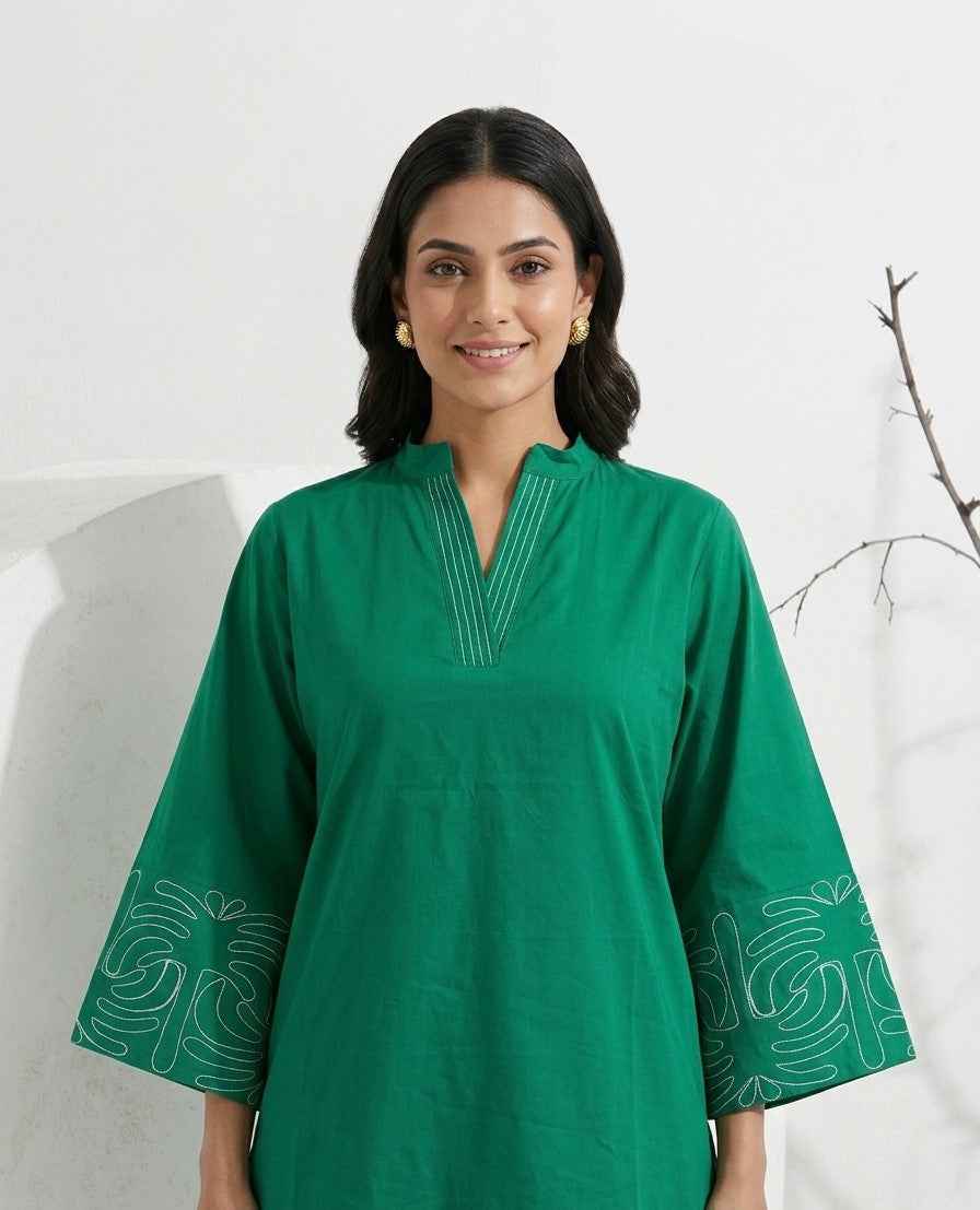 Pure Dabu Cotton Co-Ord Set With Embroidery COS138