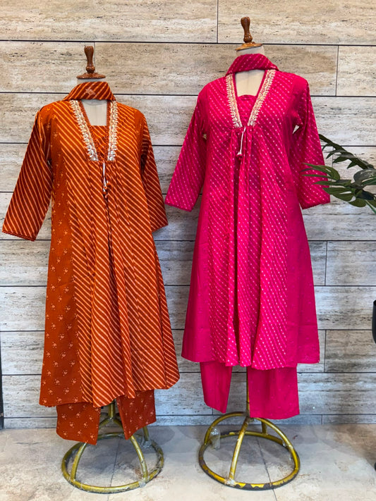 Pure cotton Three Piece Dupatta set CS0300