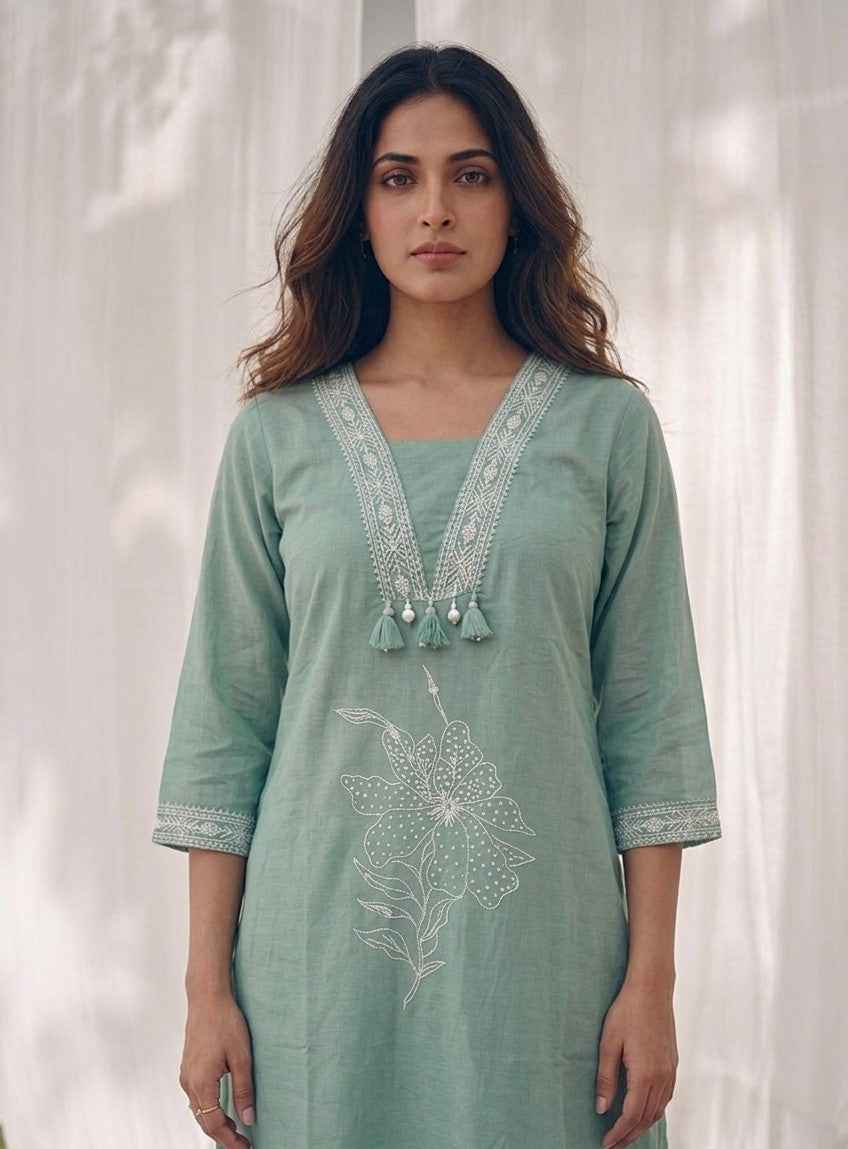 Pure Cotton Three Piece Dupatta Set