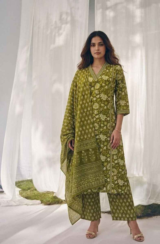 Pure Cotton Three Piece Dupatta Set