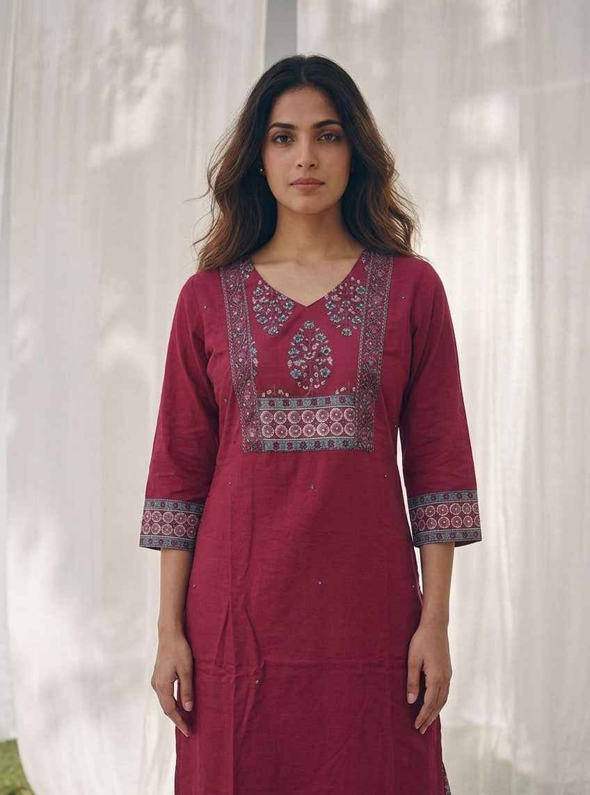 Pure Cotton Three Piece Dupatta Set