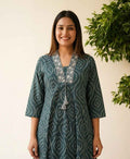 Premium Cotton A Line Anarkali Dupatta Set