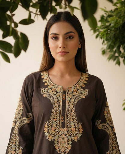 Premium Cotton only kurta with embroidery OK0114
