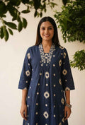 Premium Cotton A Line Anarkali Dupatta Set
