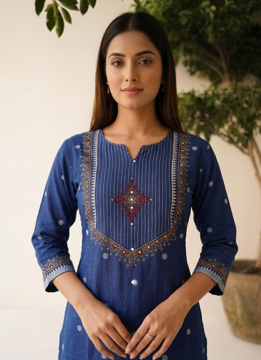 Pure Handloom Cotton Three Piece Dupatta Set CS0228