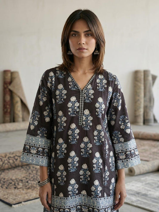 Pure cotton Two Piece Co Ord Set With Pakistani Sleevees C0S127