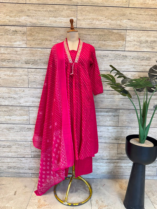 Pure cotton Three Piece Dupatta set CS0300