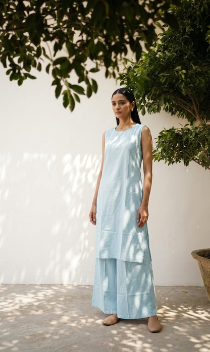 Pure Mul  Cotton Two Piece Set with inner PS0186