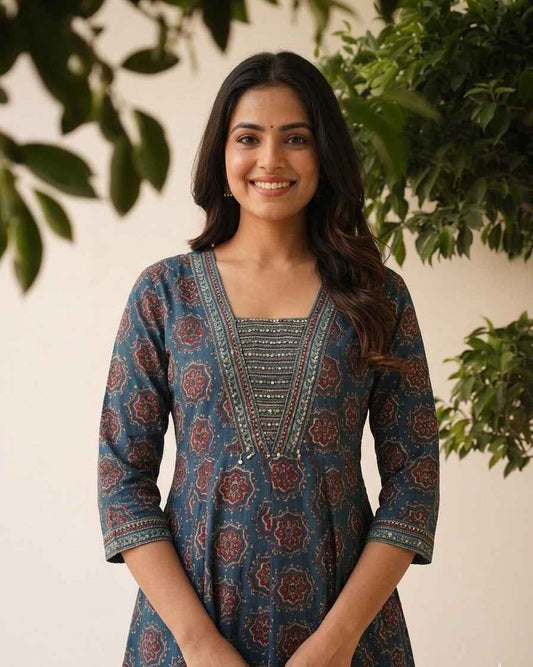 Premium Cotton A Line Anarkali Suits AKS034