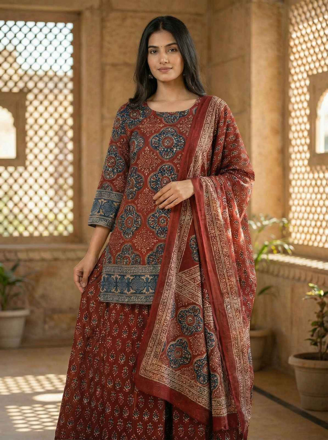 Pure Cotton Dupatta Set