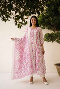 Premium Cotton A Line Anarkali Dupatta Set