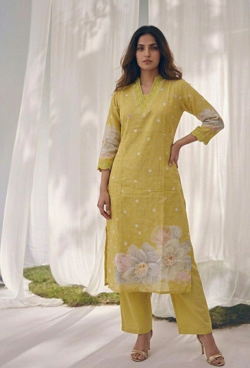 Pure Cotton Three Piece Dupatta Set LSS038