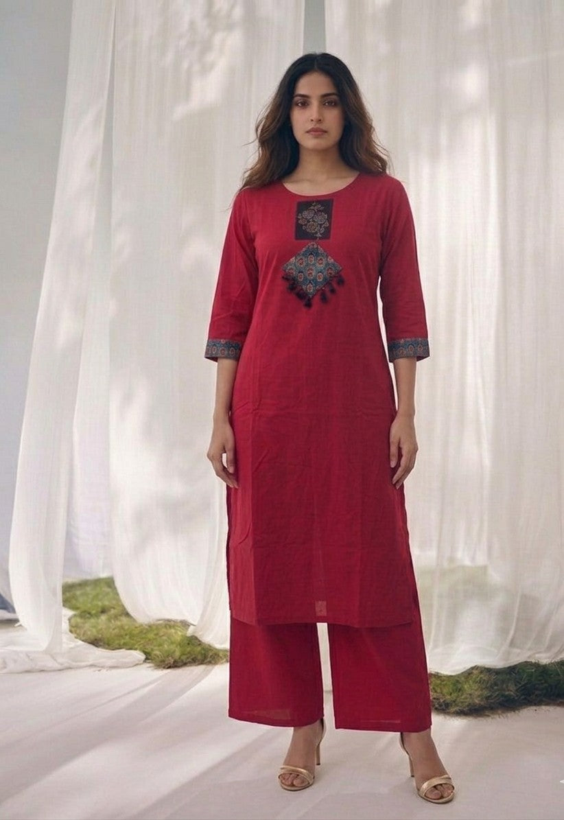 Pure Cotton Three Piece Dupatta Set LSS040