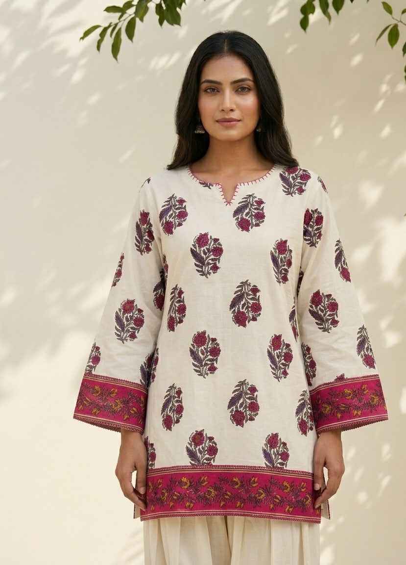 Pure Cotton Dupatta Set With Farsi Salwar