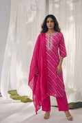 Pure Cotton Three Piece Dupatta Set