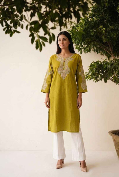 Premium Cotton only kurta with embroidery OK0114