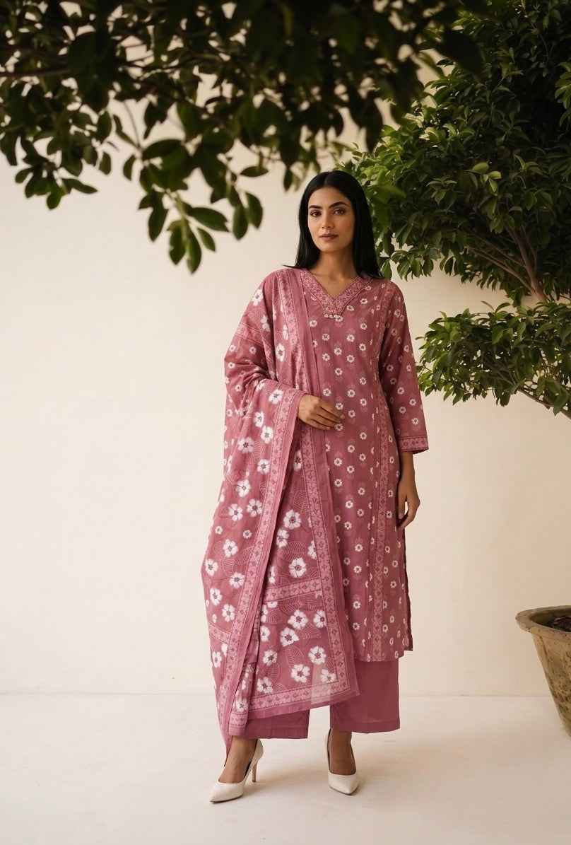 Pure Cotton Dupatta Set