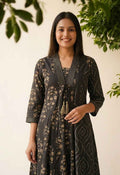 Premium Cotton A Line Anarkali Dupatta Set