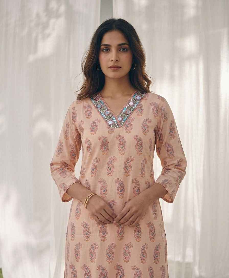 Pure Cotton Three Piece Dupatta Set