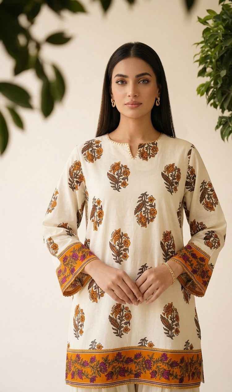 Pure Cotton Dupatta Set With Farsi Salwar
