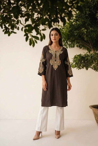 Premium Cotton only kurta with embroidery OK0114