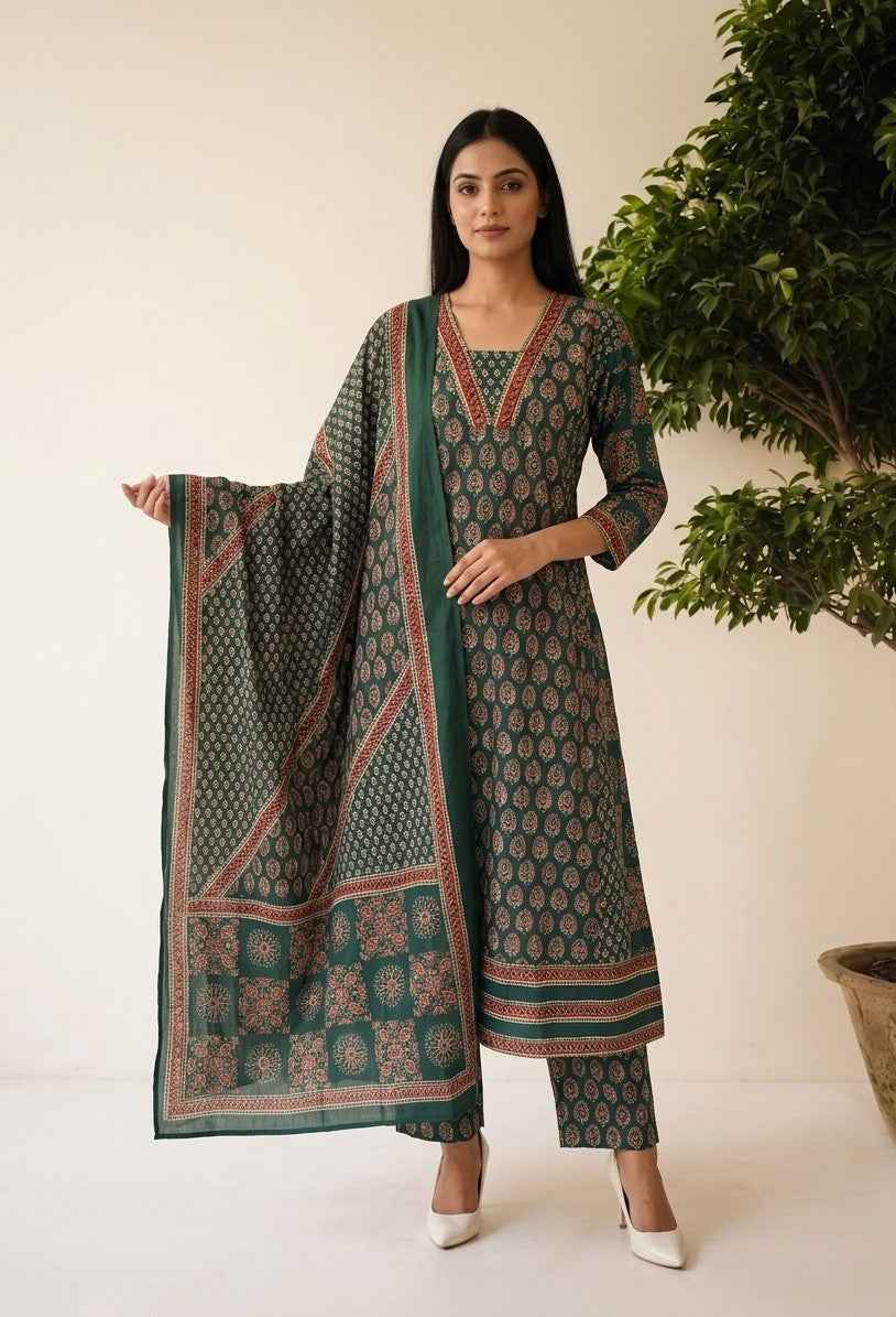 Pure Cotton Dupatta Set