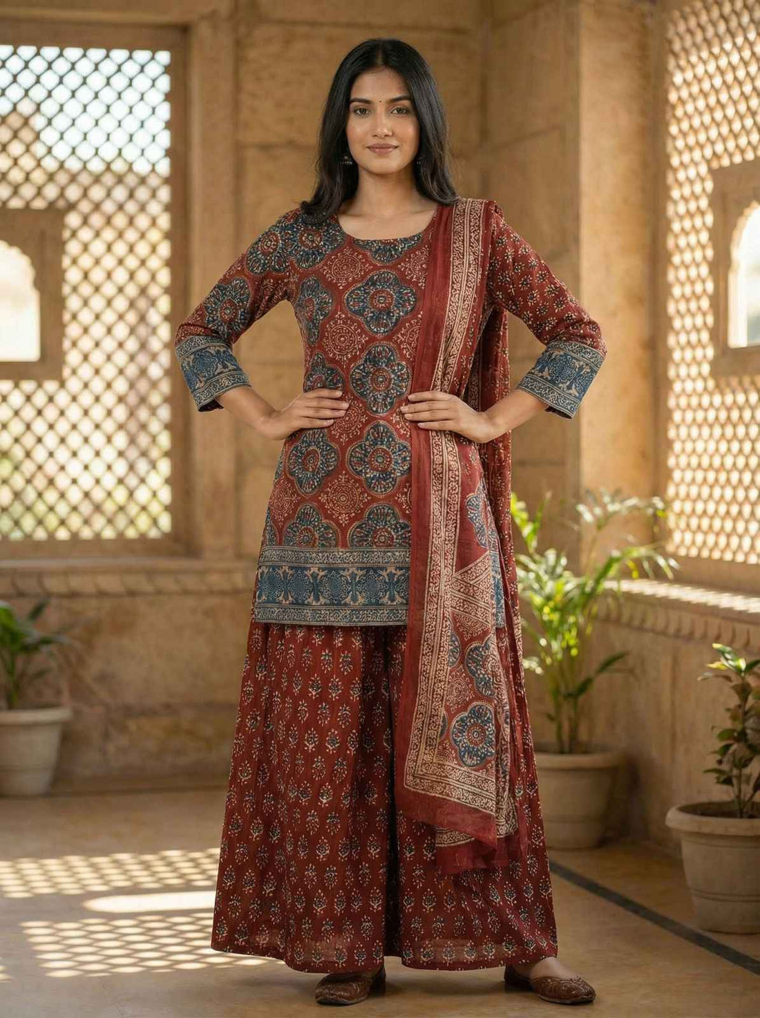 Pure Cotton Dupatta Set