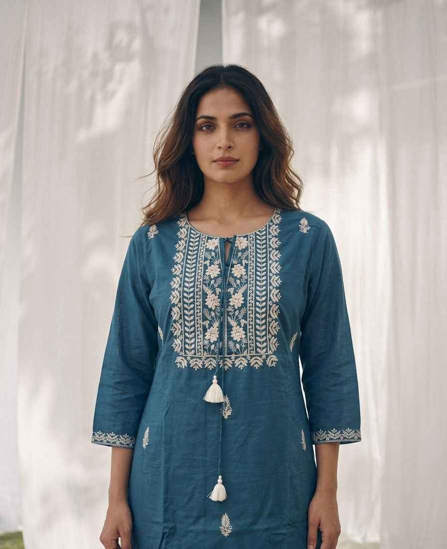 Pure Cotton Three Piece Dupatta Set