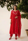 Premium Cotton A Line Anarkali Dupatta Set