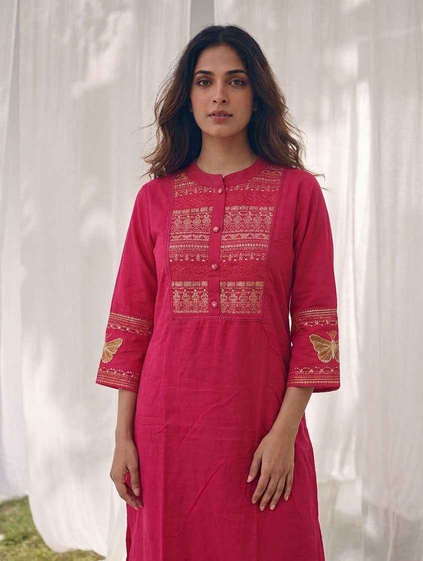 Pure Cotton Three Piece Dupatta Set