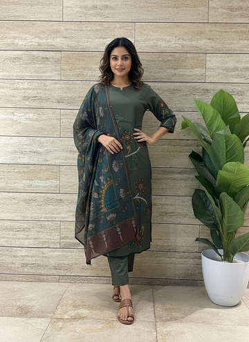 Pure Cotton Digital Print Dupatta Set CS097